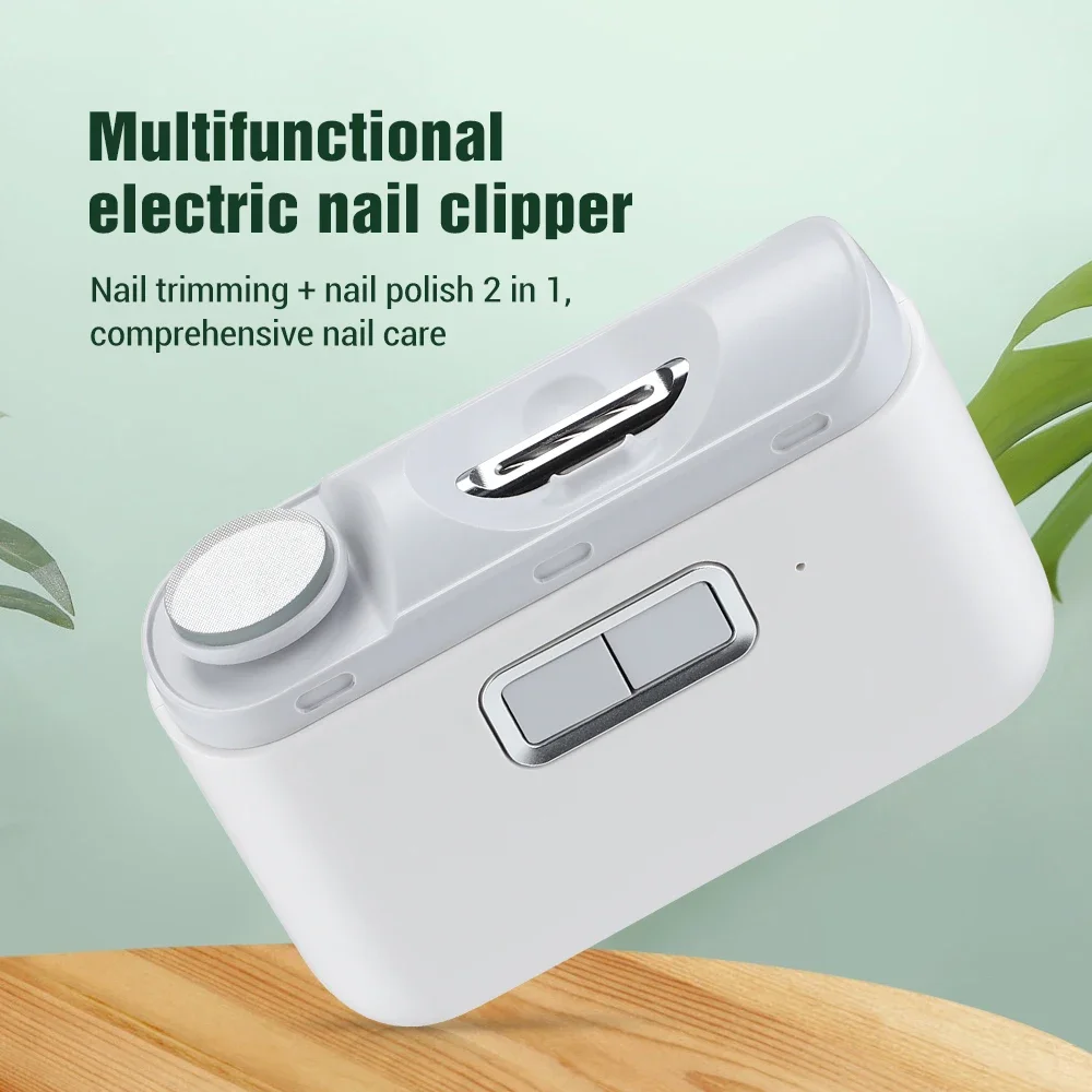 เครื่องตัดเล็บไฟฟ้าพร้อมไฟ LED 2in 1 เครื่องบดเล็บอัตโนมัติสําหรับเด็กผู้ใหญ่ MINI เล็บเครื่องมือดูแลเล็บ