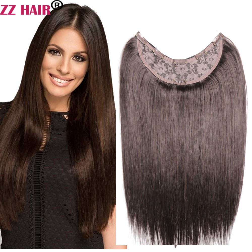 ZZHAIR 100% brazylijskie doczepy z ludzkich włosów Remy 120g-140g 16"-24" U Piece WIg Clip-in Natural Straight