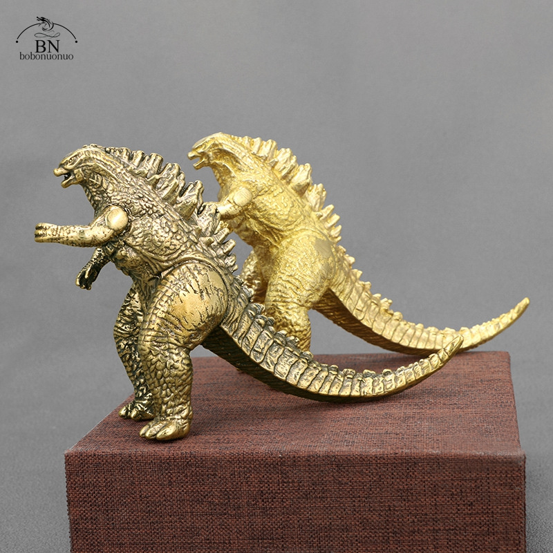 Heavy Brass Monster Dinosaur Figurines, Miniaturas Home Decoração Acessórios, Living Room Desktop Ornamento, Animal Estátua Artesanato
