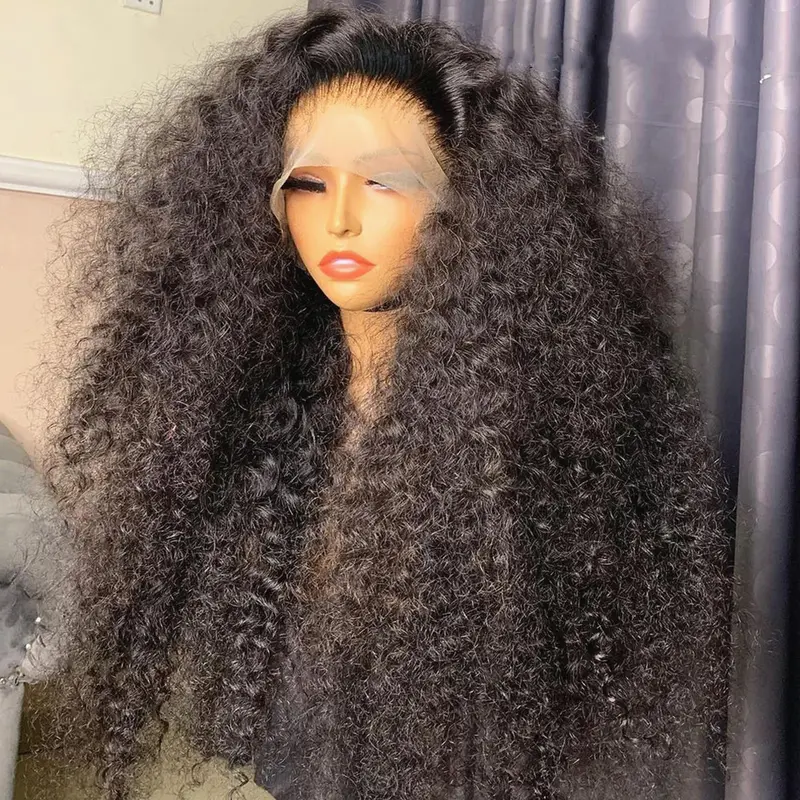 40-42 Inch Deep Wave Frontal Wig 13x4 13x6 HD Transparent Lace Front 250% Density Jerry Kinky Curly Pre Plucked Human Hair Wigs