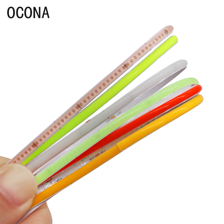 Fleksibel 4mm/5mm LED Strip COB lampu Tape untuk dekorasi rumah DIY 400LED/m 9 warna kepadatan tinggi Dimmable 12V 24V Cuttable