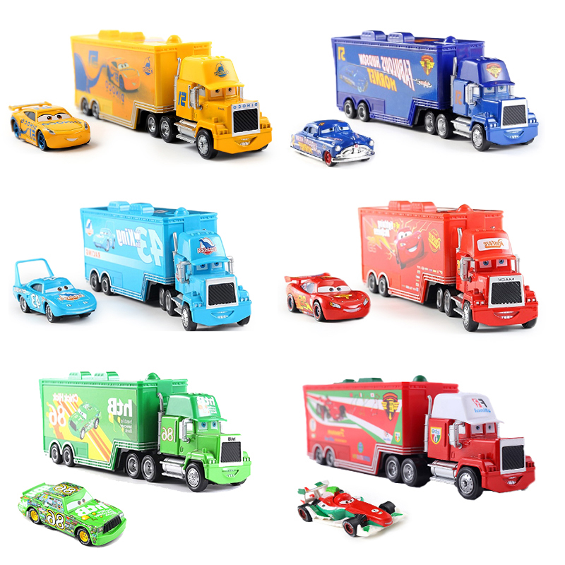 รถยนต์ 2 Disney Pixar Racing 3 1 ของเล่น Lightning McQueen Jackson Storm Chick Hicks Mack รถบรรทุกคอลเลกชัน Die โลหะเด็กของขวัญ
