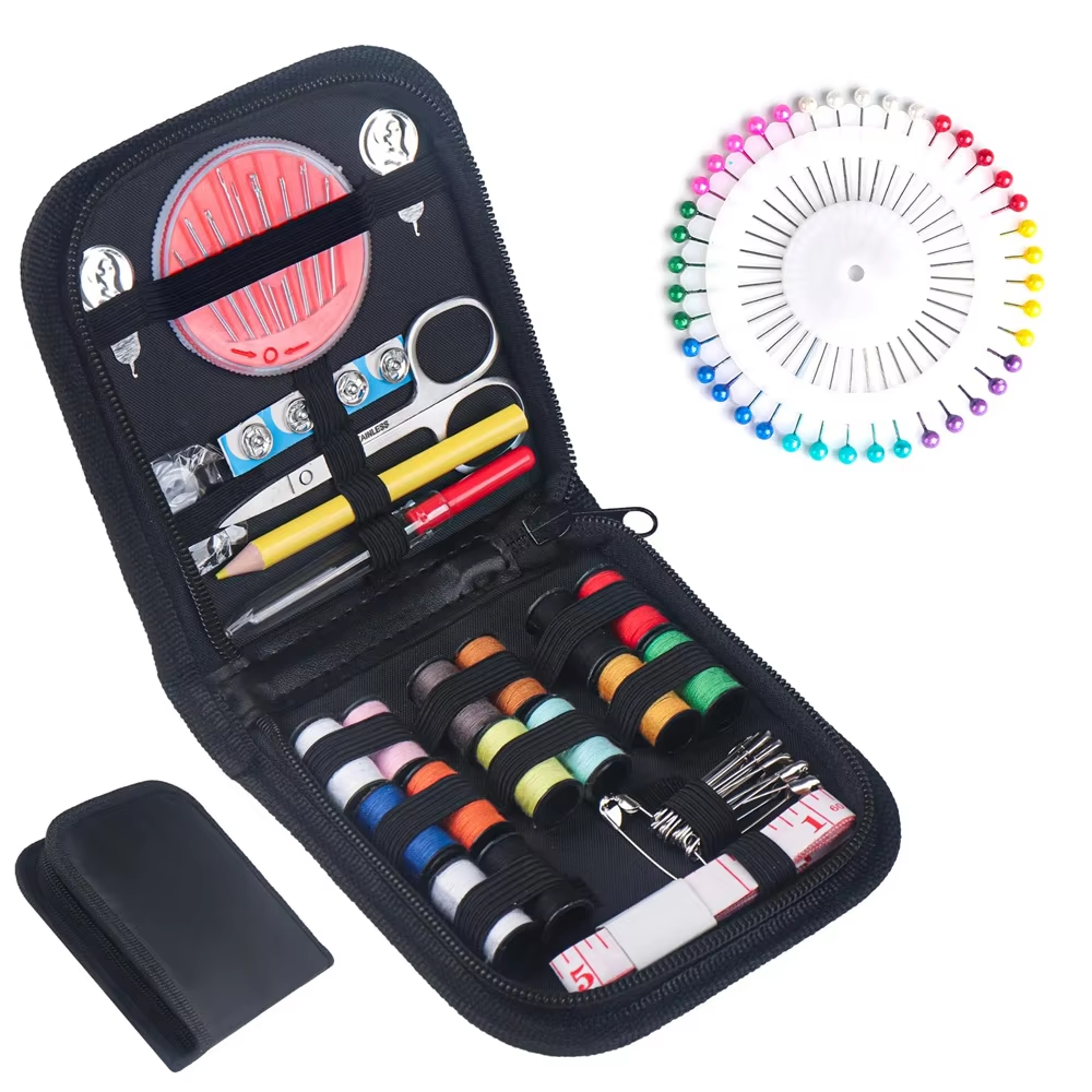 แบบพกพา Multi-Function ชุดเย็บผ้ากล่อง DIY เย็บปักถักร้อยงานฝีมือเครื่องมือเข็มด้ายกรรไกรชุดอุปกรณ์เสริม