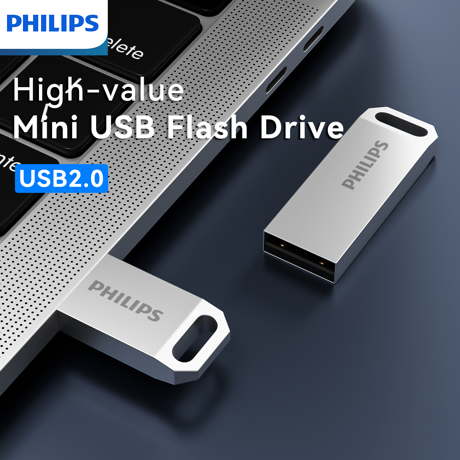 Philips USB Flash Drive 2.0 8GB 16GB 32GB 64GB 128GB Hoge Snelheid Flash Drive Externe opslag Metalen Pen Creatieve Gepersonaliseerde Auto