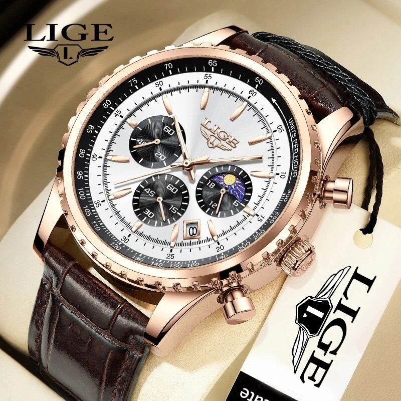 Lige novos relógios masculinos marca superior de luxo relógio de pulso de couro relógio de quartzo esportes à prova dwaterproof água relógio masculino relogio masculino + caixa