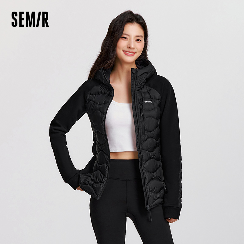 Semir пуховые пальто женские облегающие лоскутные водонепроницаемые флисовые пальто с рукавами реглан 2025 зимняя одежда женские новые пальто и куртки