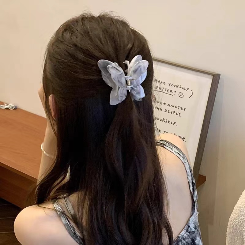 Three-dimensional bow grab clip  shark clip medium crab clip acetic acid multicolored  hair half tie women's coiledhair ornament