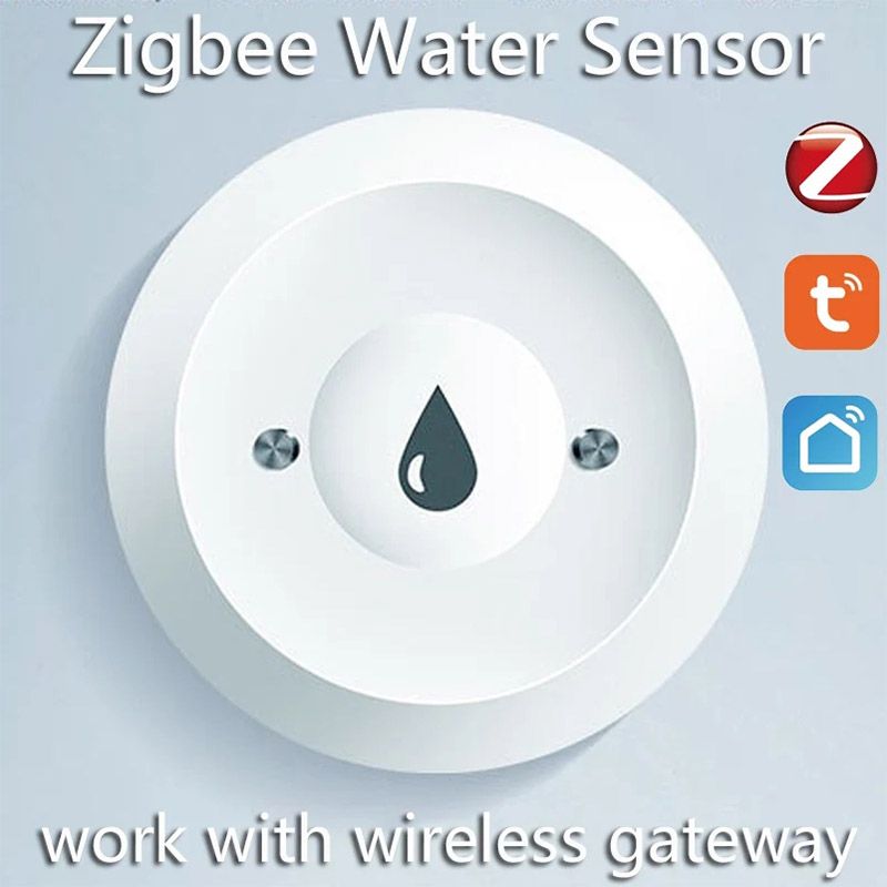 Tuya Zigbee Sensor de agua inteligente, Detector de fugas de agua por inundación, aplicación de monitoreo remoto, alarma de seguridad, soporte para Asistente de hogar