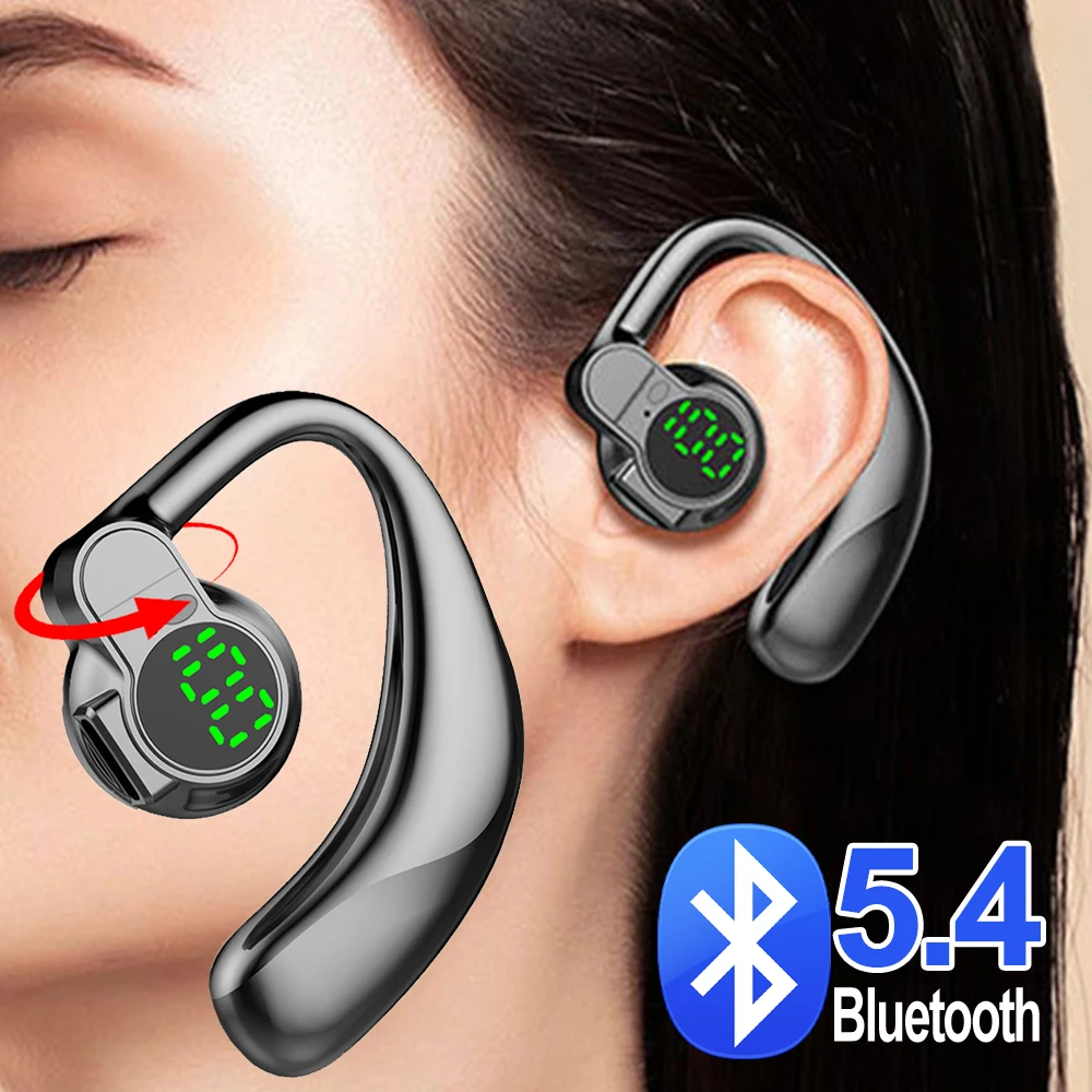 Fones de ouvido sem fio bluetooth fone de ouvido aberto completo condução ar gancho fones handsfree cancelamento ruído audifonos esportes