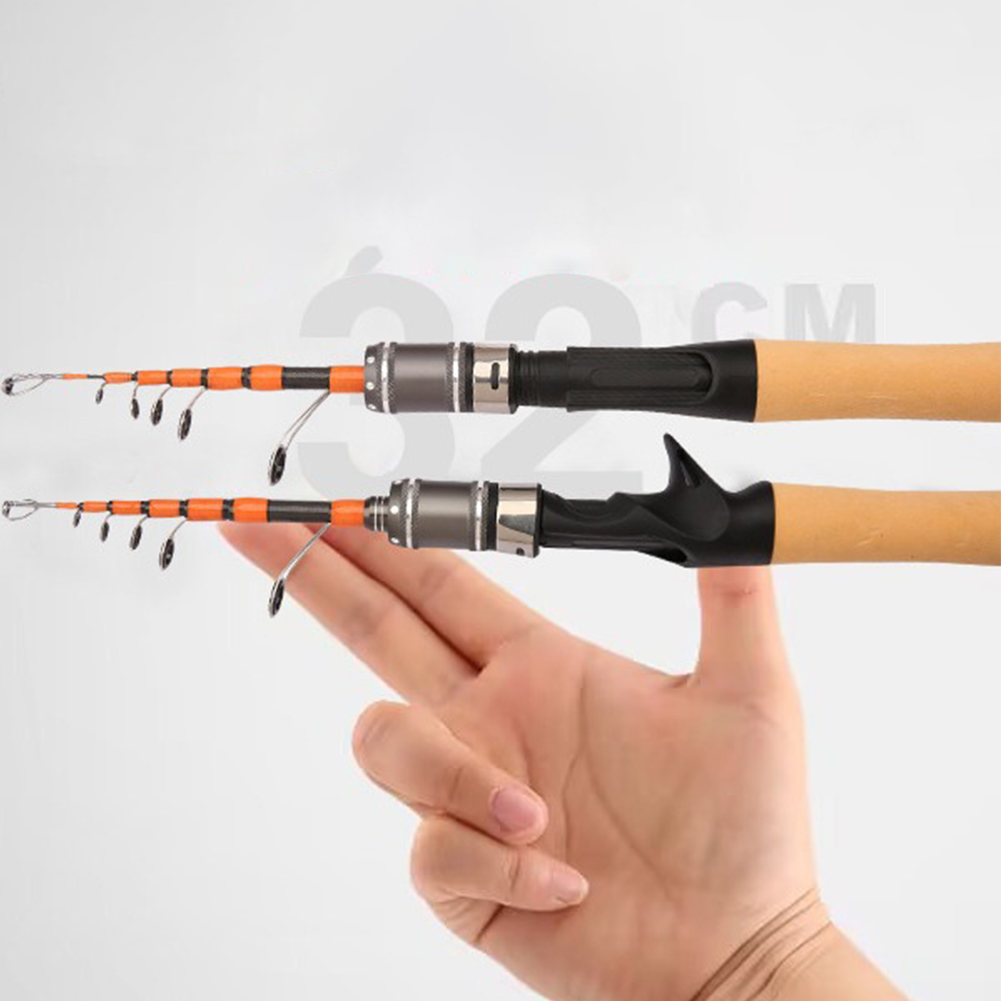 1 Pcs Mini Telescopic Road Ya Ul Makou Set Single Fishing Rod Lifting  Water Drop Wheel Portable Solid Makou Complete Set