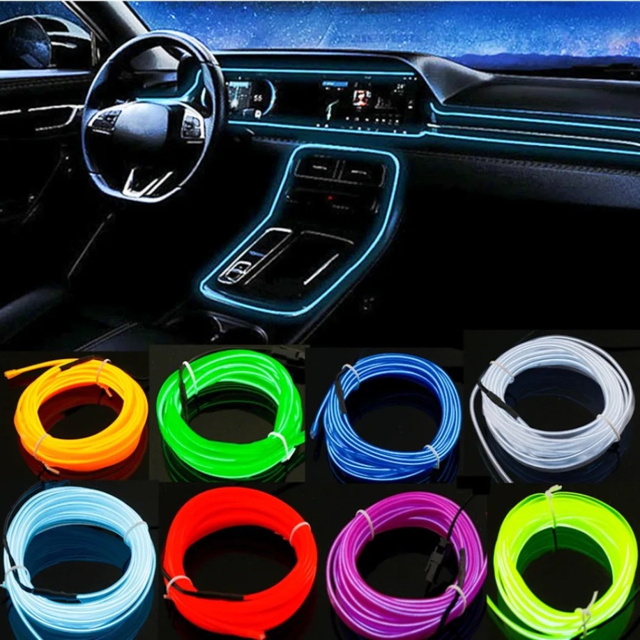 Luz de neón Flexible de 1M/2M/3M/4M/5M, cable EL Led neón para fiesta de baile, decoración de ambiente, lámpara RopeTube, tira Led Multicolor impermeable