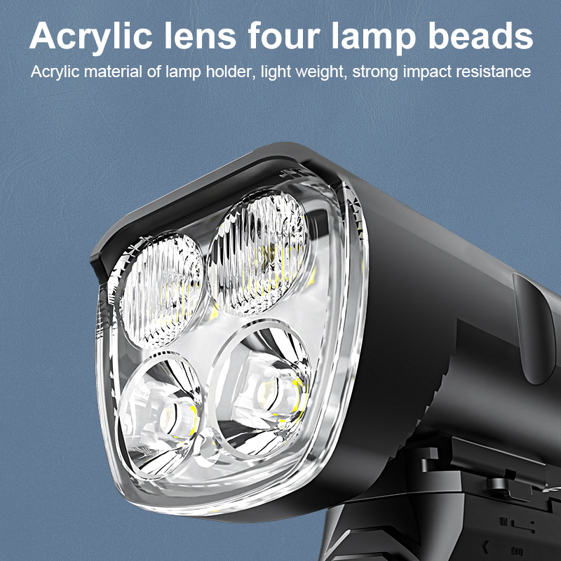 X-TIGER lampu depan sepeda 6400mA, lampu depan sepeda LED 2400LM dapat diisi ulang senter MTB