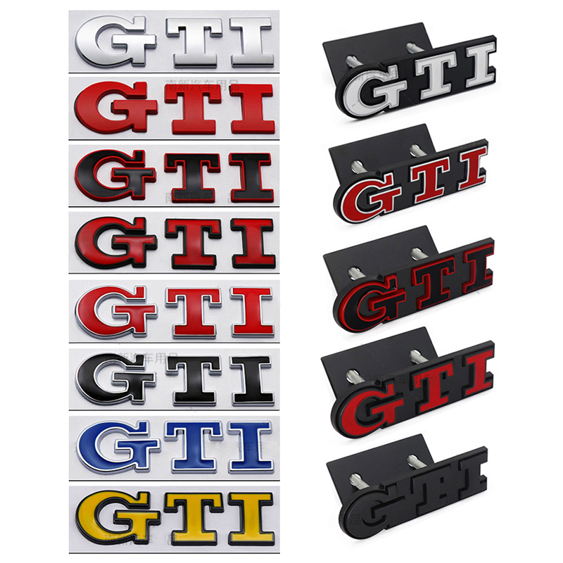 3D Metal GTI Grill Emblemat Naklejka na tylny bagażnik Naklejka samochodowa do Volkswagen VW Golf 5 6 7 8 MK2 MK3 MK4 Mk5 MK6 MK7 Akcesoria
