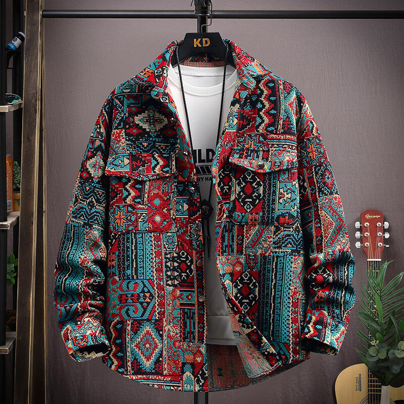 Chemise de luxe à manches longues pour hommes avec motif imprimé 3D, manteau ample, chemises chaudes décontractées, mode, automne, hiver, 2025