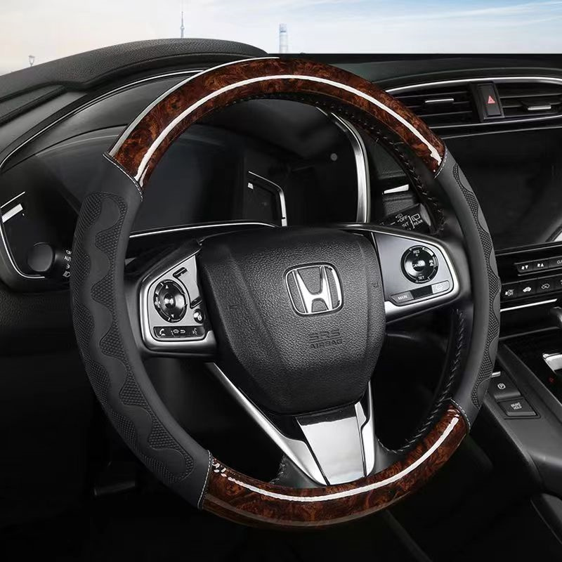 Новая искусственная кожа под дерево, роскошный автомобильный протектор рулевого колеса 37-38 см, противоскользящий, дышащий, универсальный