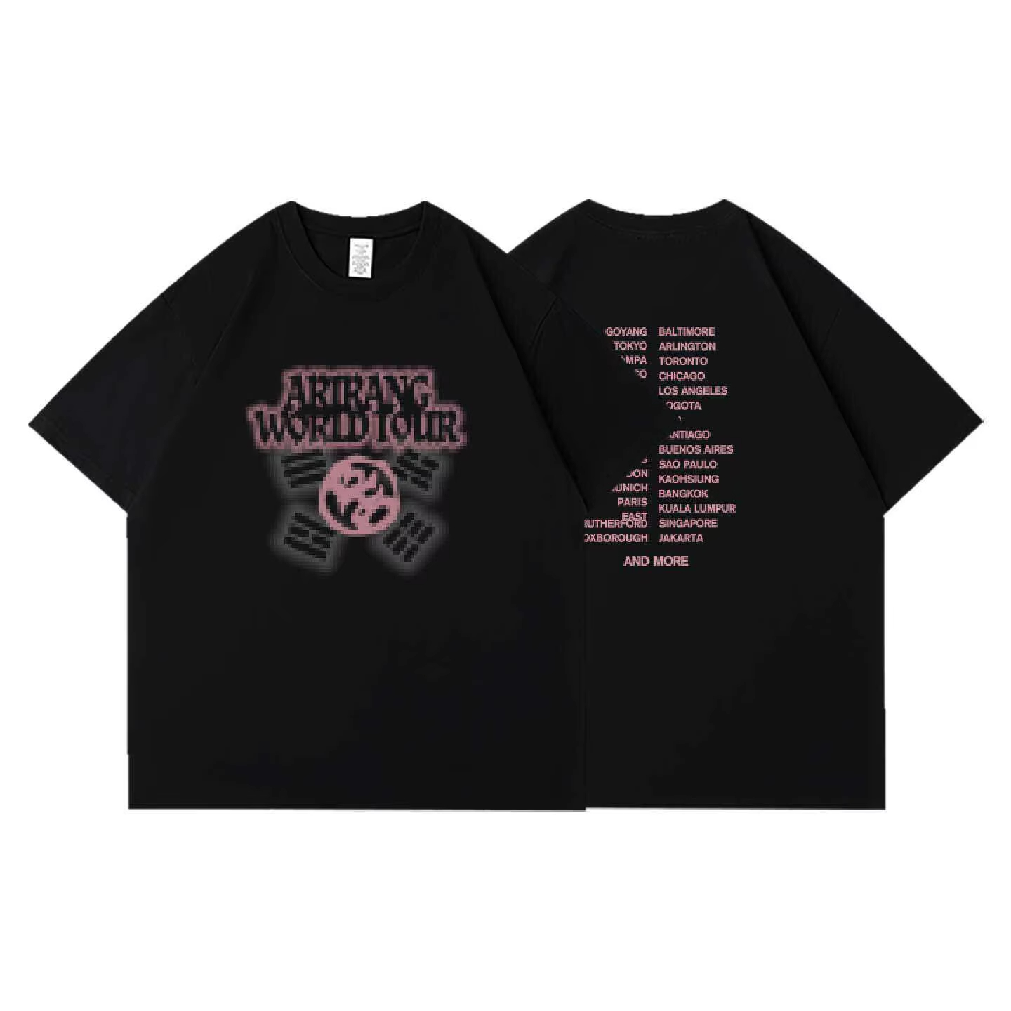 2026 World Tour Vintage T-Shirt, Korean Traditional Symbol Graphic Tee, Double Sided Print Cotton Tshirt for K-Culture Fans