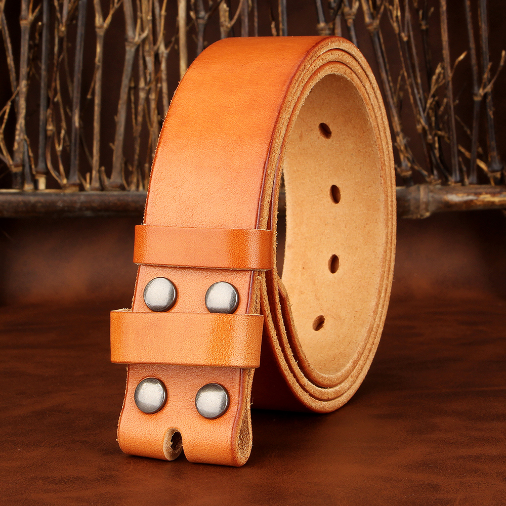 Sogefimen herenriem zonder gesp volnerf lederen riemen voor mannen koeienhuid jeans bruin zwart 38 mm brede riem 30''-42'' taille