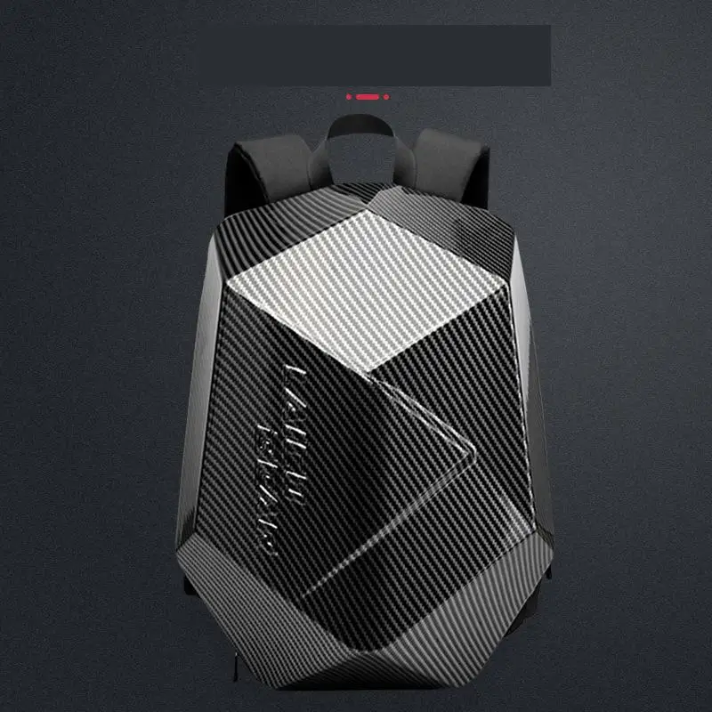 Mochila masculina de motociclista Rider Hard Shell, mochila extragrande, fácil de fibra de carbono, equipamento de equitação impermeável