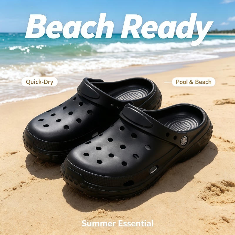 2026 EVA Dames en Heren Hole Shoes Zomersandalen Anti-Slip Buitensandalen Gesloten Teen Comfortabele Strand Slippers Dikke Zool