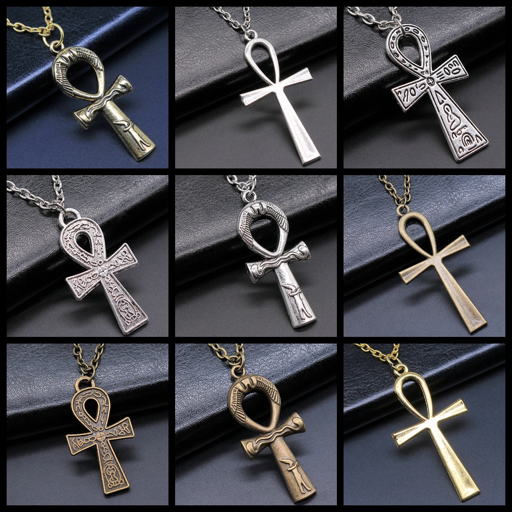 Colliers de croix éma ens pour hommes et femmes, symbole de la vie Ankh, pendentif court et long, bijoux de la Joprésidence, simple et classique, mode