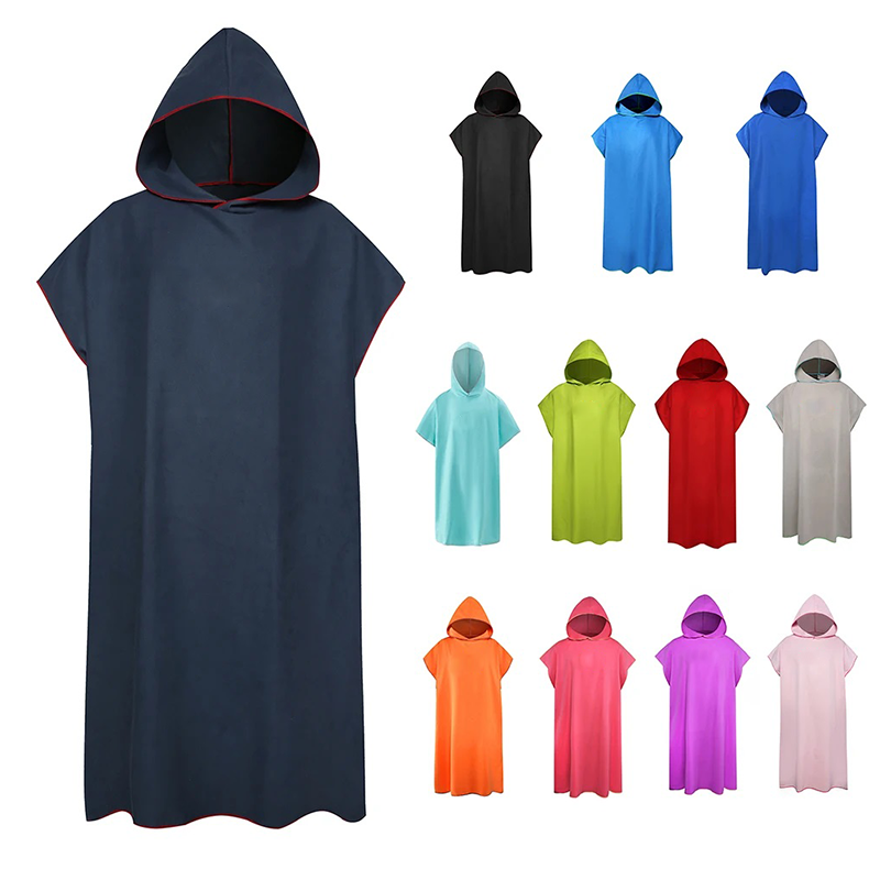 Toalha de microfibra com capuz, masculina e feminina, para natação, praia, viagem, secagem rápida, toalha de banho, roupão de banho, poncho de surf, sauna