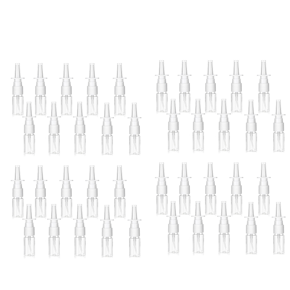A72P 40Pcs Nasal Bottle, 10ML Clear Small Empty Nose Bottle Reusable Fine Mist Sprayers for Travel