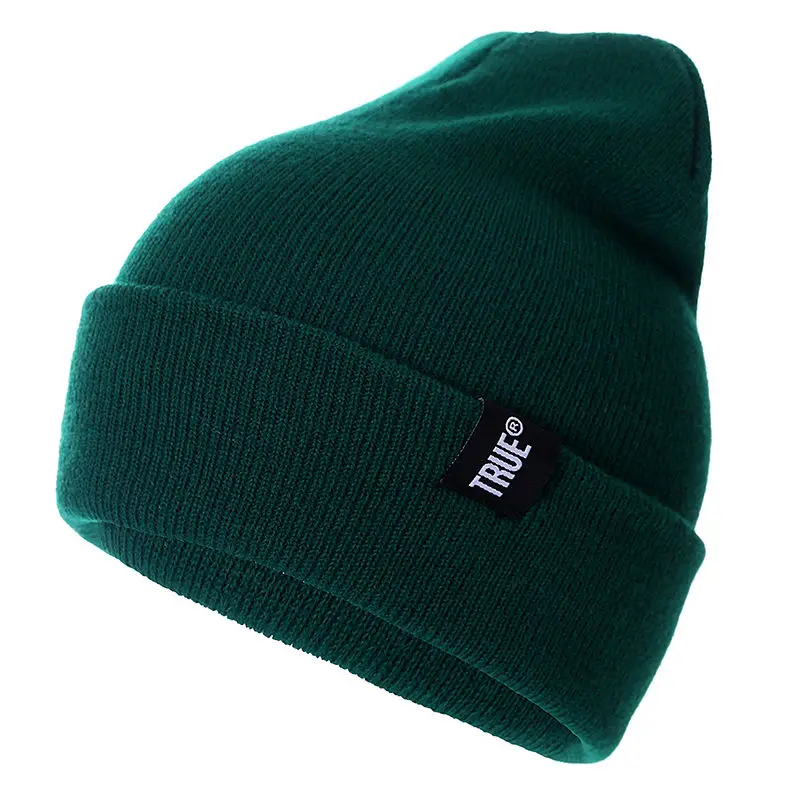 Lettre vrai 10 couleurs bonnets décontractés pour hommes femmes mode tricoté chapeau d'hiver solide Hip-hop Skullies chapeau Bonnet unisexe casquette