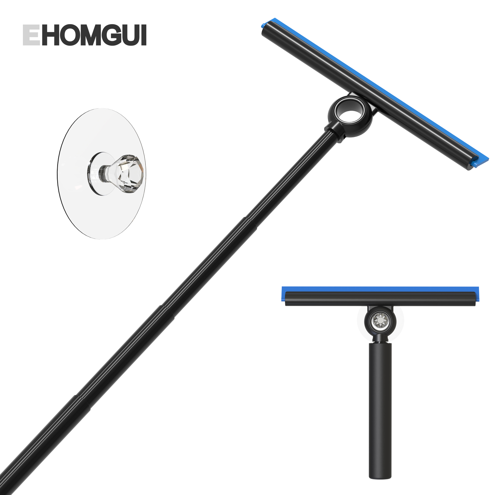 EHOMGUI-escobilla de ducha telescópica para puerta de vidrio, limpiaparabrisas, raspador, limpiaparabrisas de espejo de baño, limpieza de vidrio