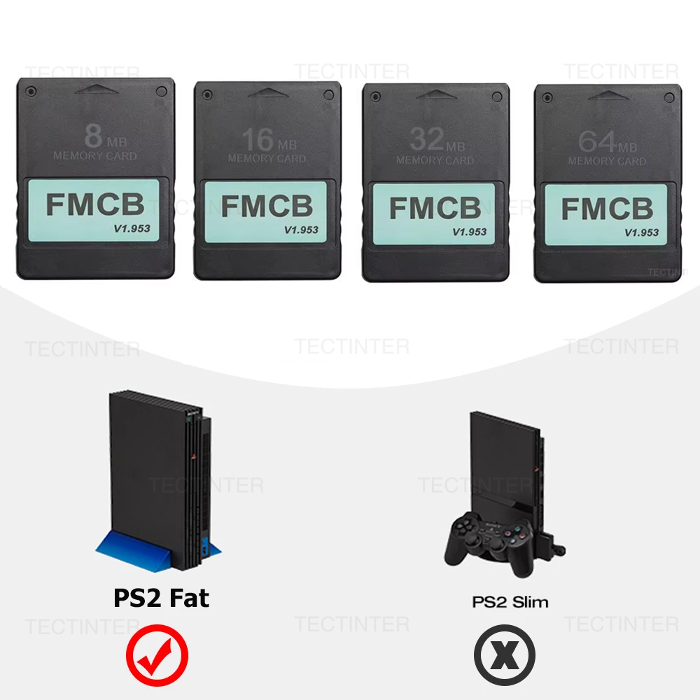 V1.953 Free McBoot FMCB Program Card OPL for PlayStation2 PS2 Fat Console 8MB/16MB/32MB/64MB Memory Card for PS2 Accessories