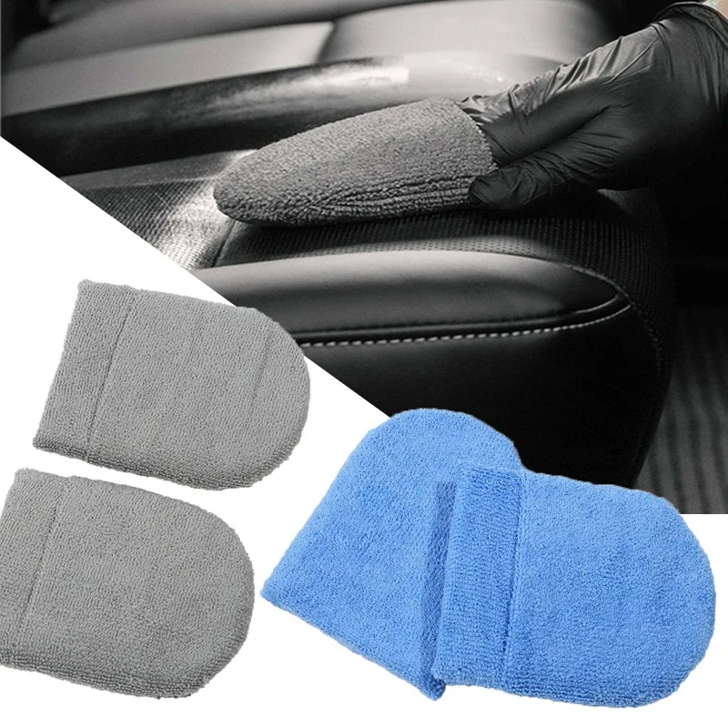 2/6PCS Auto U-vorm Polijsten & Waxen SpongeSoft Microvezel Handdoek Auto Wax Applicator Handschoen Type schuim Pad Auto Detaillering Gereedschap