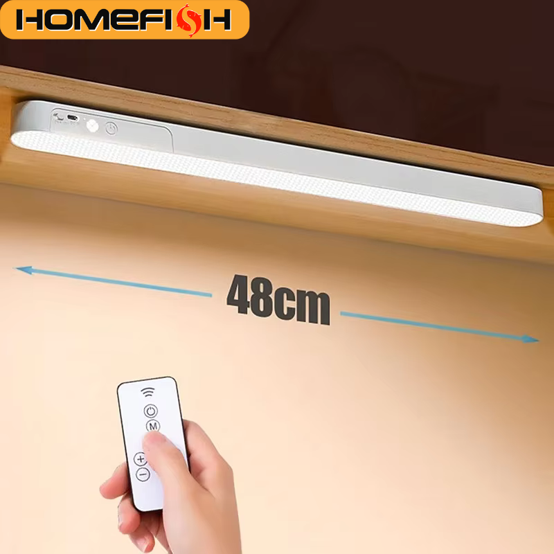 Lampe de table pour soins des yeux HOMEFISH, barre lumineuse LED, lampe de lecture de bureau sans fil rechargeable, veilleuse USB pour chevet, armoire de cuisine