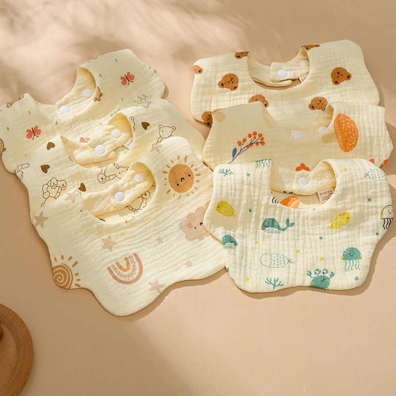 Babador de gaze de algodão para bebês, acessórios para bebês recém-nascidos, babador de alimentação, 6 camadas de musselina, panos para arrotar, crianças, toalha de saliva para recém-nascidos