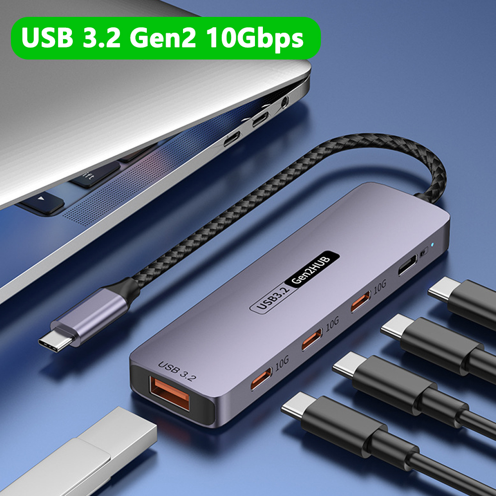10Gbps USB 3.2 C Hub Gen 2 Docking Station ประเภท C Tipo Splitter Concentrator 10G แล็ปท็อปอุปกรณ์เสริม Dock สําหรับ MacBook