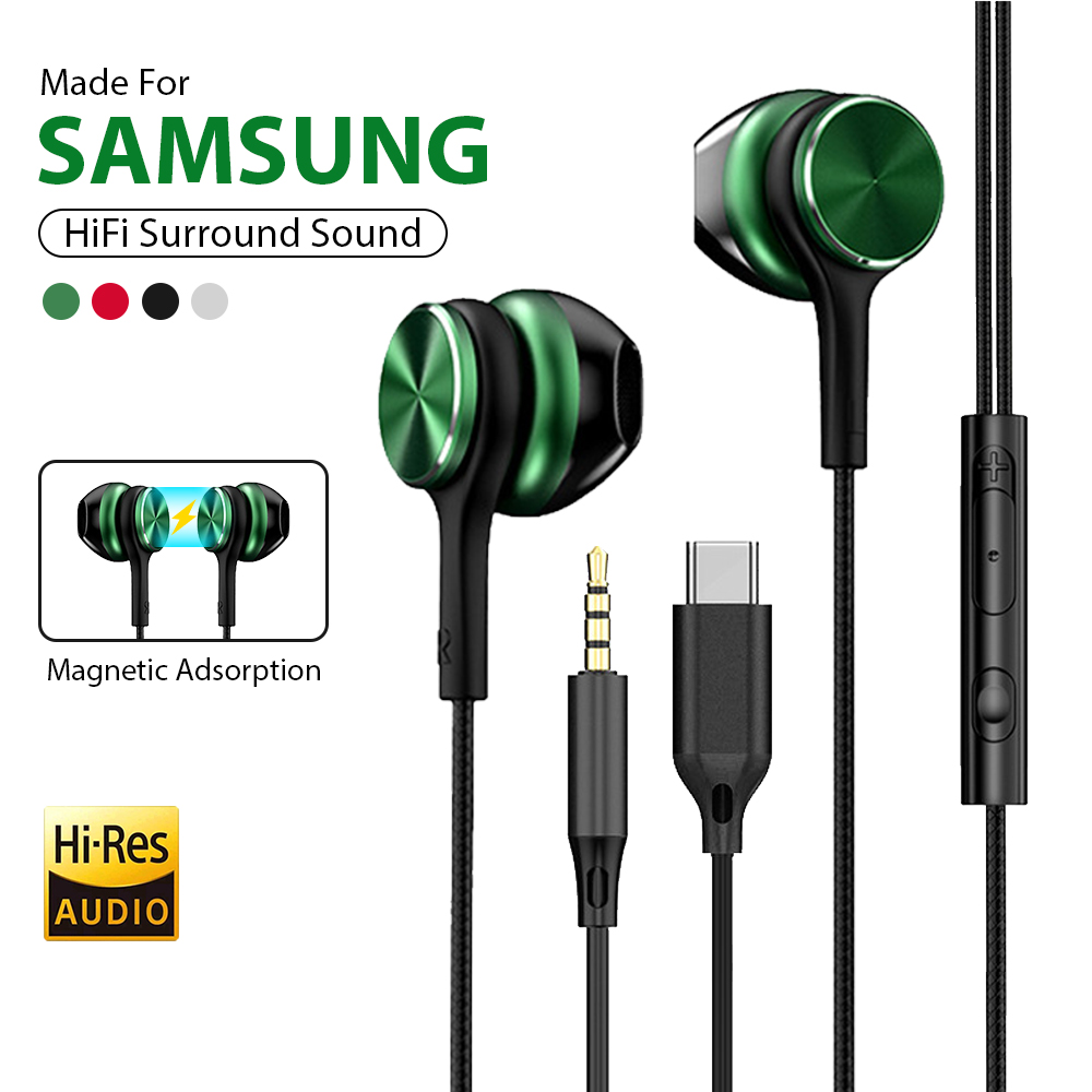 Проводные наушники Type-C HiFi стерео с регулировкой громкости и HD-микрофоном, 3,5 мм, для Samsung Galaxy, iPhone 17, 16