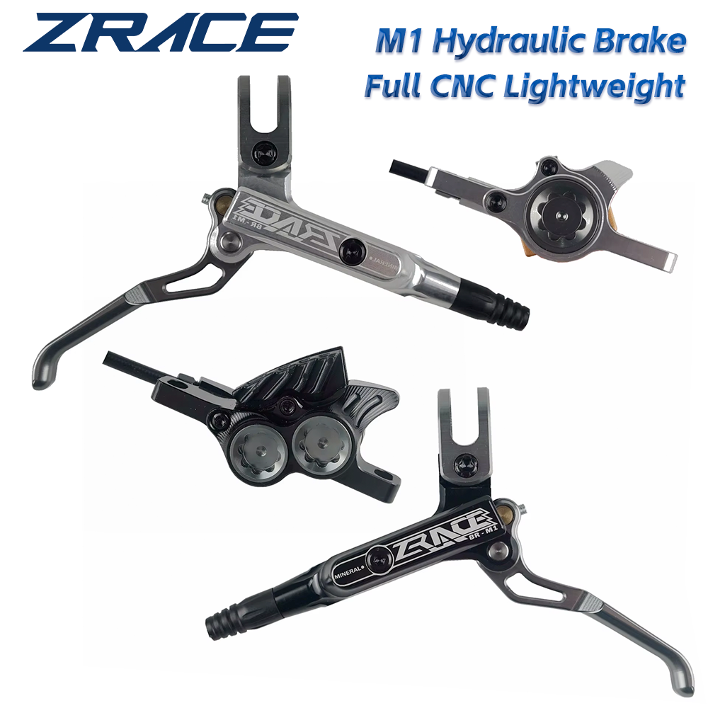 ZRACE M1 X2 / X4 Rem Hidrolik Sepeda Gunung, CNC Penuh Ringan, Set Rem Cakram Tekanan Minyak MTB, Rem MTB Depan dan Belakang