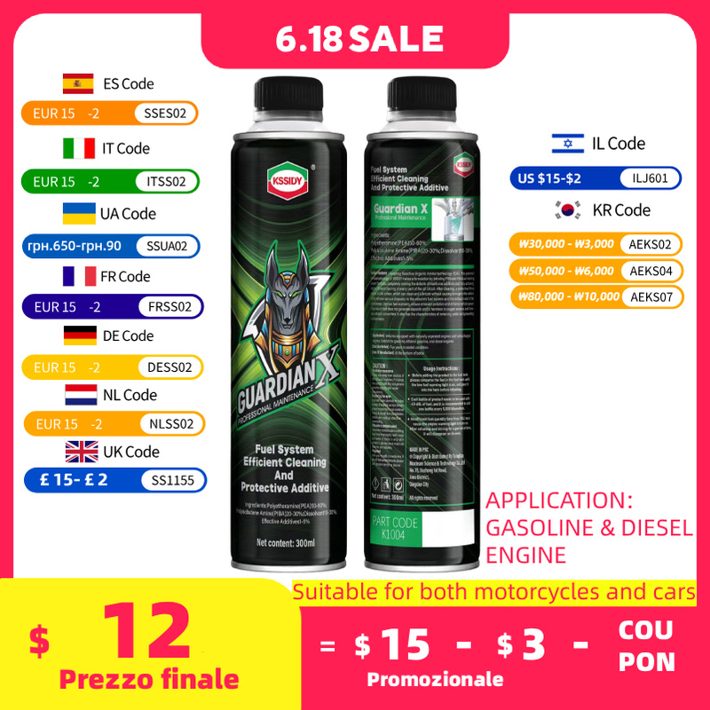 THREEON GUARDIAN – additif de protection pour l'élimination du carbone, nettoyeur du système de carburant, formule 50 % de haute qualité, convient aux voitures à essence