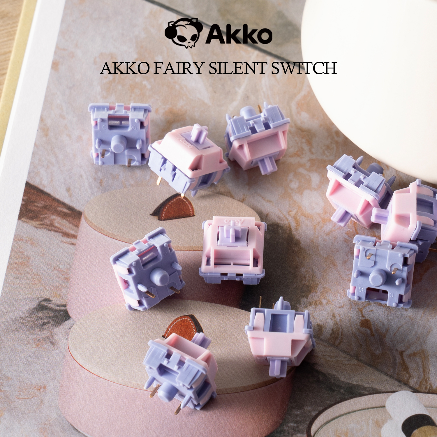 Akko Fairy Switch 5 pinos 50gf interruptores lineares silenciosos para teclado mecânico MX adequado para digitação de escritório (45 unidades)