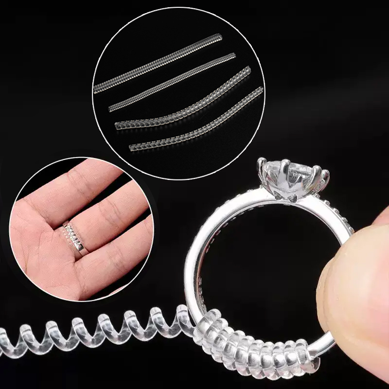 Einstellerring, unsichtbare Größenreduzierer, Werkzeuge, Spirale, federbasierte Ringe, Einstellen des transparenten Spanners, Größenänderungswerkzeug, Schmuckschutz