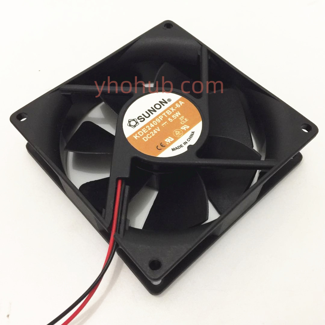 SUNON KDE2409PTBX-6A DC 24V 5.50W 90x90x25mm 2-wire Server Cooling Fan