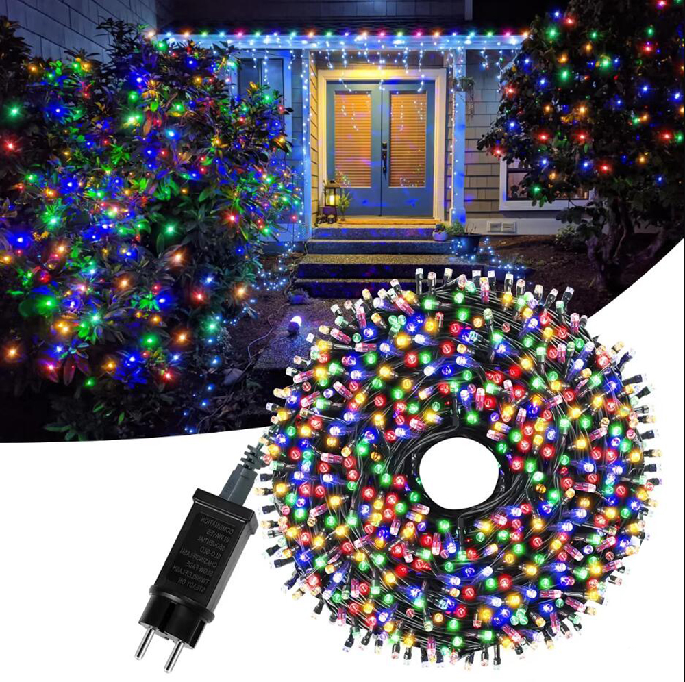 100M 50M 10-20M luces de Halloween luces de cadena LED impermeables al aire libre con W/WW/RGB guirnalda de luces LED con 8 modos de decoración navideña