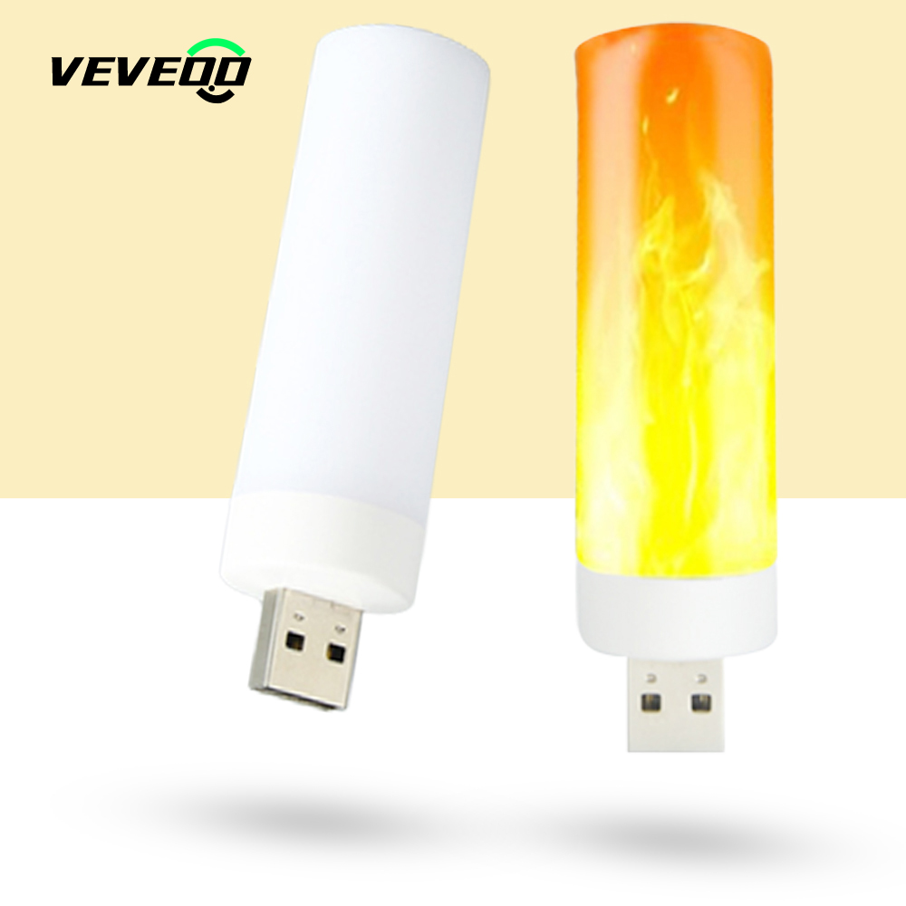 USB LED Flame Lamps Dynamic Flame effect light bulb Creative Flickering simulation Flame Night light Decorative Lights Lighting