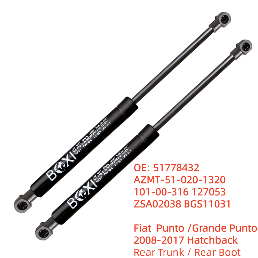 BOXI 2 Stück Heckklappen-Gasdruckfedern 51778432 für Fiat Punto / Grande Punto Schrägheck Gasfedern Hebestützen