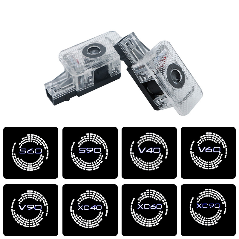 Luz LED de bienvenida para puerta de coche, 2 uds., para Volvo V40 V60 V90 XC40 XC60 XC90 S60 S90, Logo de proyector, luz de sombra fantasma, accesorios para automóviles