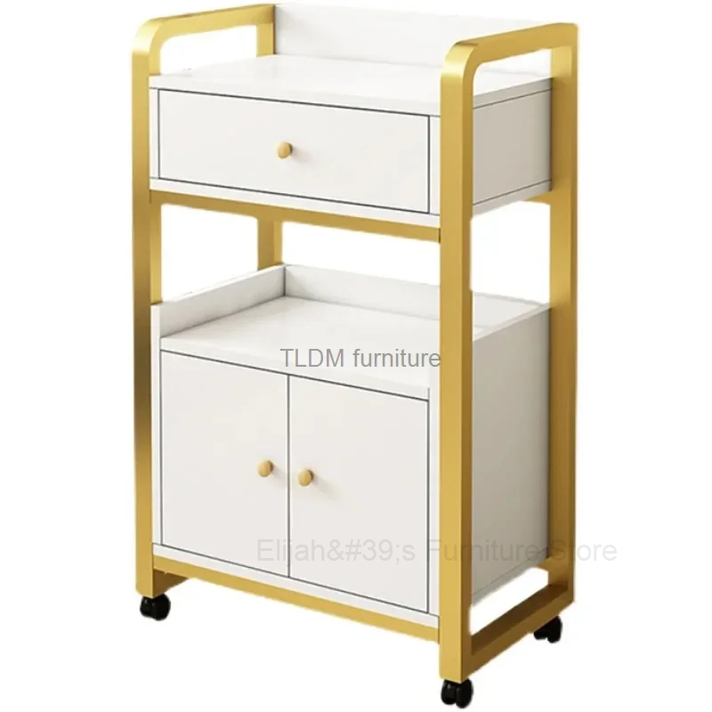 Schoonheidssalon Gereedschapswagen Lichte luxe gouden salonwagens Creatief salonmeubilair Kamerrek Thuis Meerlaagse opbergkasten