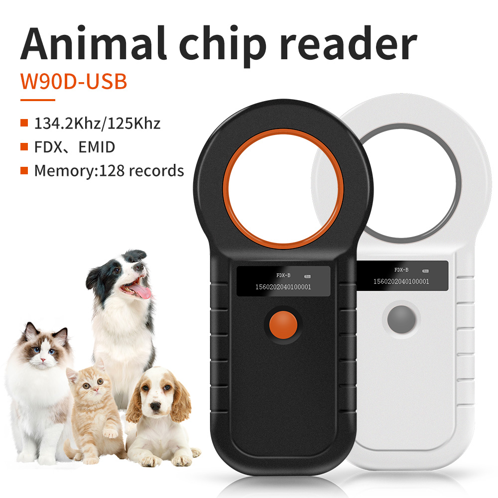 Kolekcja AliExpress 134.2KHz czytnik zwierząt RFID 15 cyfr 125KHz skaner identyfikatorów zwierząt domowych EMID FDX-B ISO 11784/85 rejestracja znacznika mikroczipa dla krowiego psa