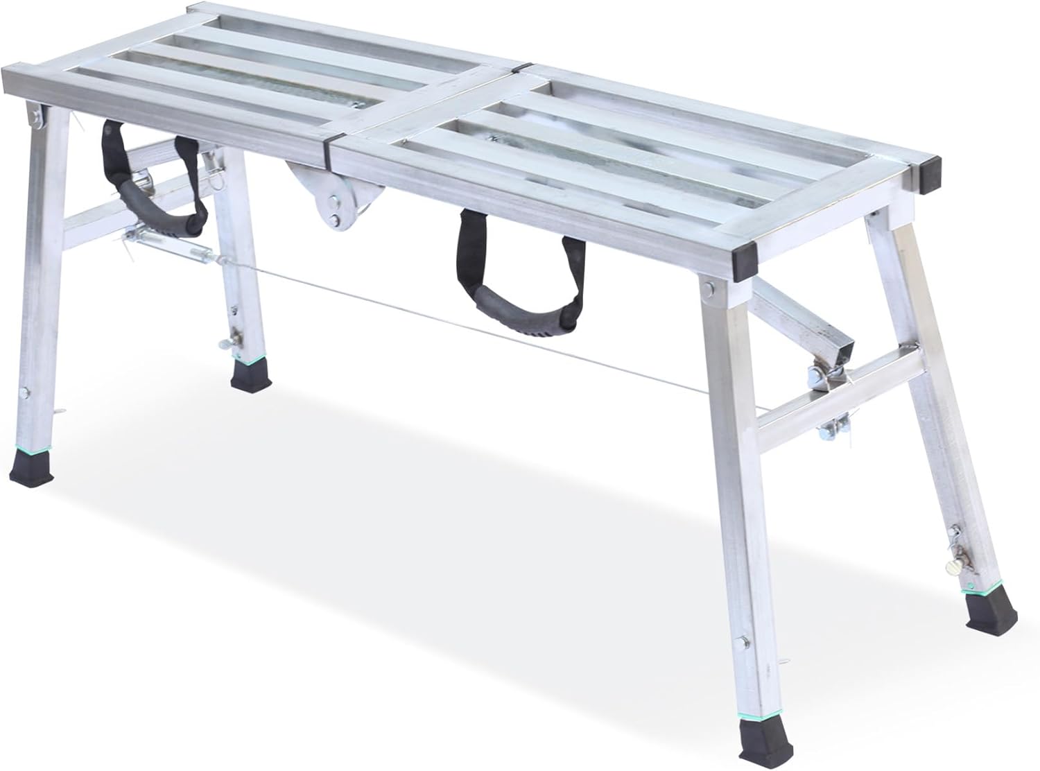Adjustable Steel Step Ladder, 400 lb Duty Rating, Portable Folding Scaffolding Platform for RV Cleaning and Wall Painting