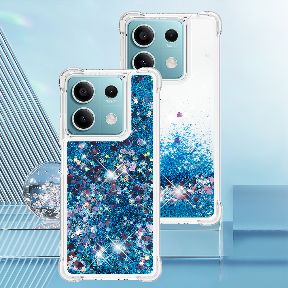Funda de teléfono con arena movediza líquida y purpurina ostentosa para Xiaomi 14T 13T 5G,Redmi Note 13 Pro 4G,Poco X6 M6 C65, bonita funda transparente anticaída