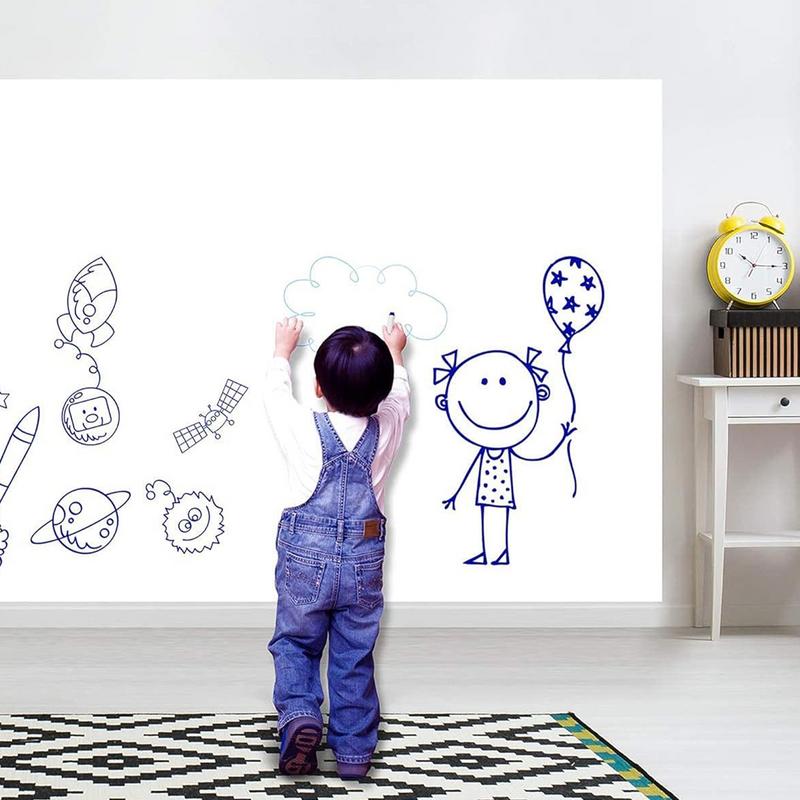 Pizarra blanca electrostática, pegatinas de pared, tablero de escritura extraíble para el hogar para niños, No daña la pared, tablero de dibujo de pintura