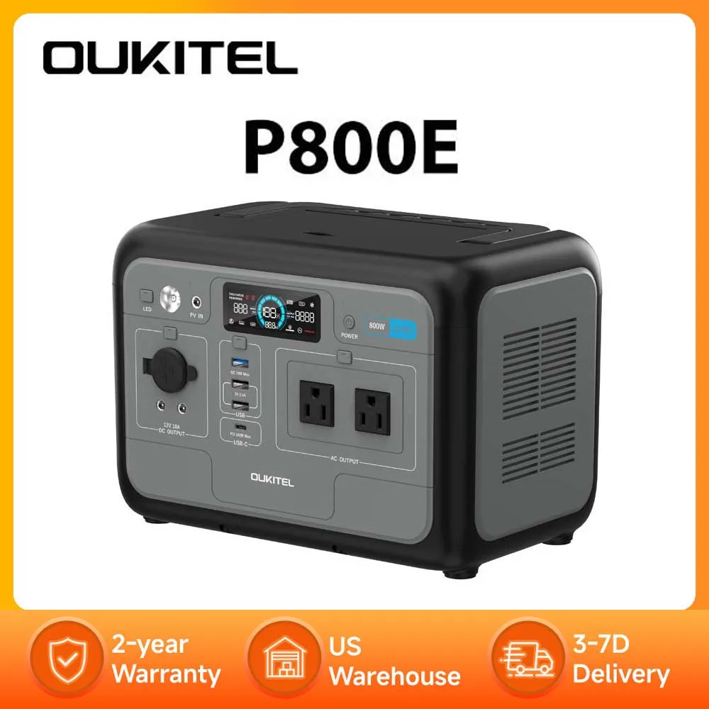 OUKITEL P800E Portable Power Station 800W Solar Generator 512Wh Lifepo4 Battery Home Backup Outdoor Camping Mobile power