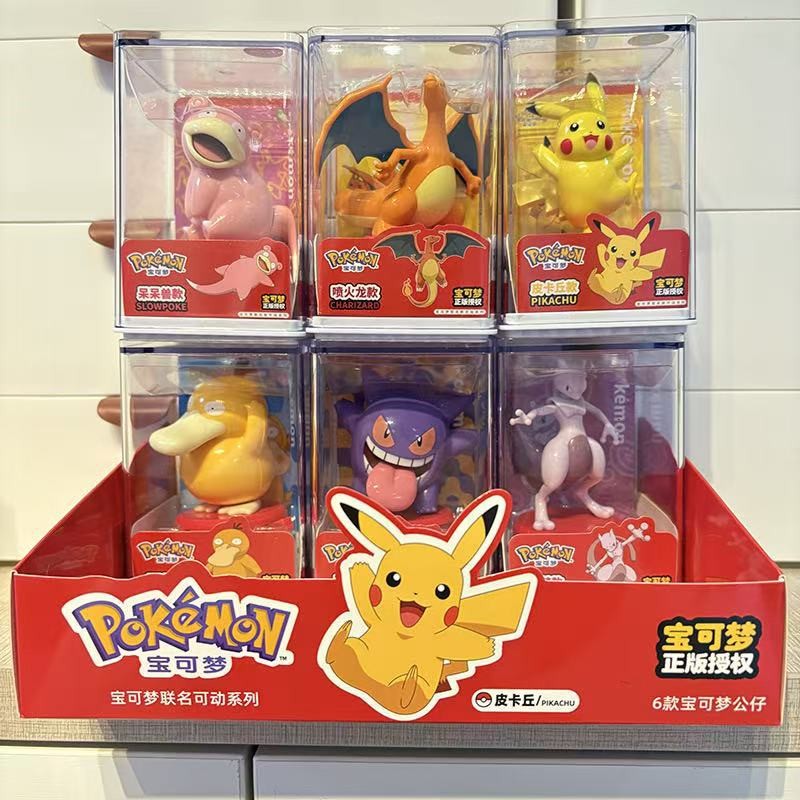 Authentic Pokémon CHARIZARD GENGAR Handmade Pikachu PSYDUCK MEWTWO Cartoon Doll Ornament Children's Toy Christmas Gift